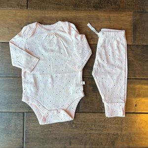 Baby Gap 3-6M Rainbow Polka Dots Pink Long Sleeve Onsie With Leggings